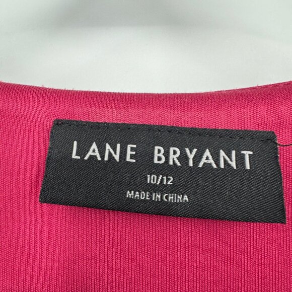 Lane Bryant Boho Chiffon Blouse Womens Plus Size 10/12 Square Neck Short Sleeves - Picture 4 of 11